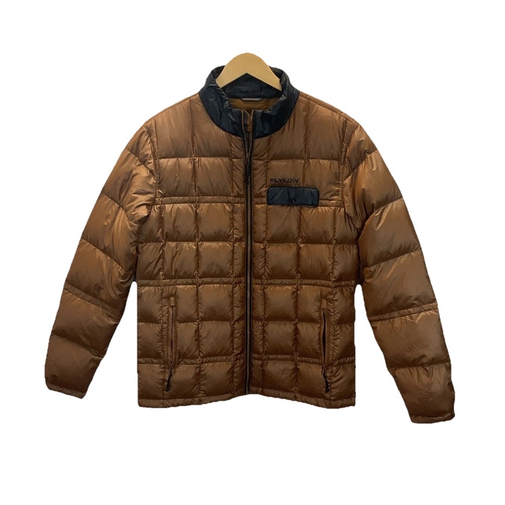 Flylow Jacket Mens S Brown‎ 800 Fill Down Puffer Full Zip Ski Coat Pocket Snow